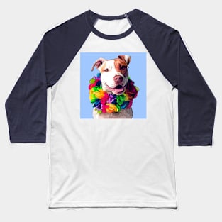 Dog in Flowers Baseball T-Shirt